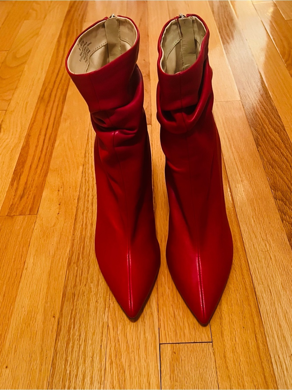 Jessica Simpson slouchy red stiletto ankle boots with a pointed toe - Picture 2 of 5